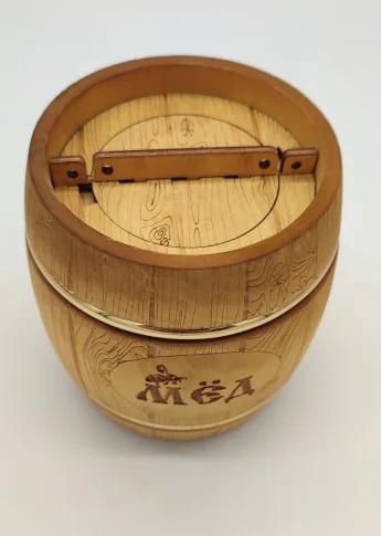 Бочонок для меда Бондарь темный 1кг  Фото Бочонок для меда Бондарь темный 1кг