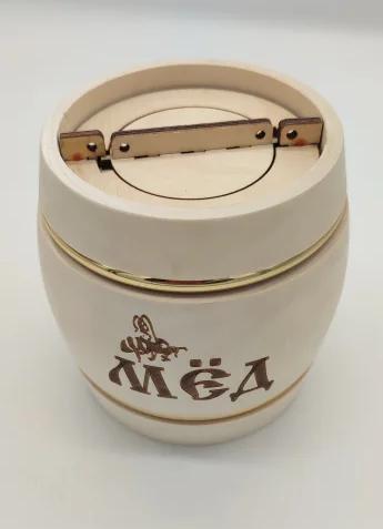 Бочонок для меда Купеческий светлый 0,5кг  Фото Бочонок для меда Купеческий светлый 0,5кг