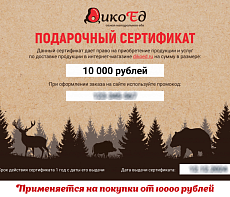 Подарочный сертификат на 10000 рублей
