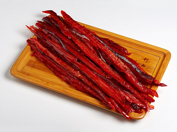 Горбуша соломка "премиум" (рыба разделанная, солено-сушеная) Фото Горбуша соломка "премиум" (рыба разделанная, солено-сушеная)