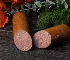 Колбаса из медведя с лосем полукопченая (охлажденная)